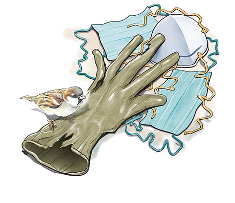 Breathless: Disposable masks, gloves pose another health hazard