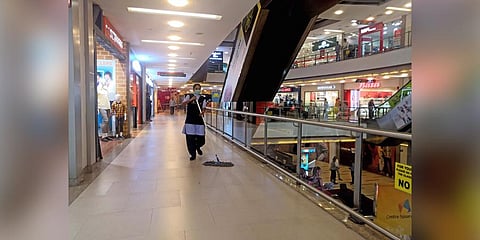Amid COVID-19 threat, malls in town wear a deserted look. (Photo | Albin Mathew, EPS)