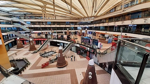 A few stores open shop at the Vasant square mall in Vasant kunj in New Delhi on Monday. (Photo | Shekhar Yadav/EPS)