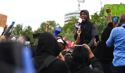 Actor John Boyega speaks at a demonstration in Hyde Park, London. (Photo | AP)