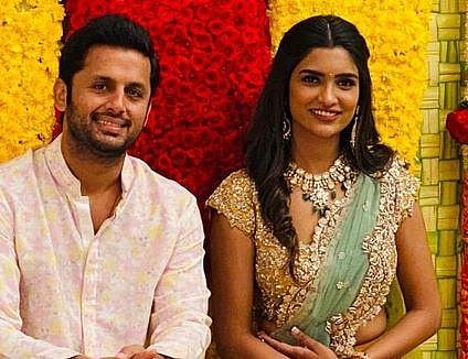 Telugu actor Nithiin with fiancee Shalini (Photo | Instagram)