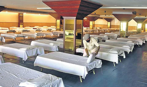 A total of 2,000 beds have been placed in Sardar Patel Covid Care Centre and Hospital. (File photo| EPS)