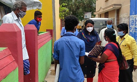 City Health Officer of Vellore City Municipal Corporation Dr S Chitrasena and Sanitary Officer Sivakumar inspecting fever surveillance activities