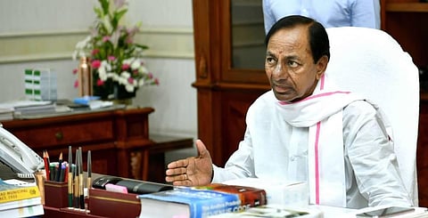 Chief Minister K Chandrashekhar Rao during a review meeting on Irrigation at Pragathi Bhavan in Hyderabad on Sunday. (Photo | EPS)