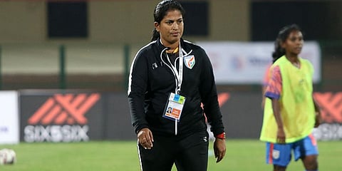 Indian women's football team coach Maymol Rocky (Photo | AIFF Twitter)