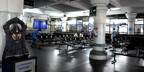 The outpatient ward of SVIMS wears a deserted look on Tuesday. (Photo| Madhav K, EPS)