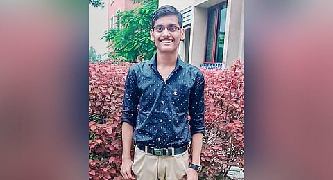 Anurag Tiwari poses for a photograph as he scored 98.2 per cent in his Class 12 examinations which has paved the way for his admission to Ivy League University in the US on a full scholarship in Lakhimpur Kheri district Wednesday. (Photo | PTI)