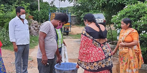 People who dumped garbage on the streets were themselves made to clean it up in the towns of Siddipet. (Photo| EPS)