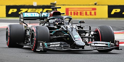 Mercedes driver Lewis Hamilton of Britain steers his car during the qualifying session for the Hungarian Formula One Grand Prix at the Hungaroring racetrack in Mogyorod. (Photo | AP)