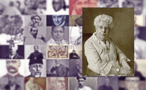A champion of women's rights and a socialite, Annie Besant was a British thinker who advocated Indian and Irish freedom. She settled in India and in 1898 established the Central Hindu College and in 1907 became the president of Theosophical society.