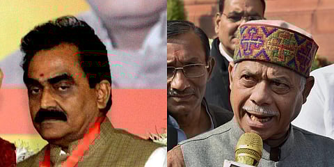 BJP MP Rakesh Singh (L) and  Former Union Minister Shiv Pratap Shukla (Photos | PTI)