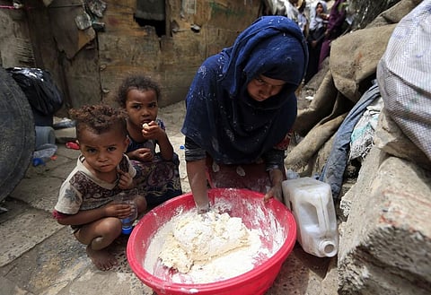Members of Yemen's minority group known as 'Muhamasheen' -- literally the 'Marginalised' are pictured at a slum. (Photo| AFP)