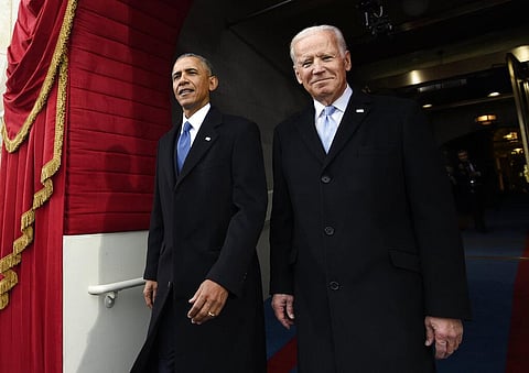 Then President Barack Obama with his deputy Joe Biden in 2017. (Photo | AP)