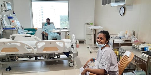 Biju and his wife Liji at Rajagiri hospital