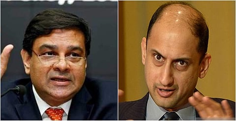 File: Former RBI governor Urjit Patel and former deputy governor Viral Acharya. (Photo| IANS, Reuters)