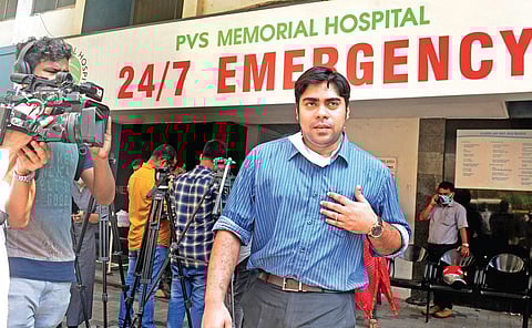 File photo of District Collector S Suhas visiting the PVS Hospital on Friday | A Sanesh
