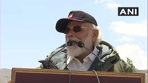 Prime Minister Narendra Modi in Leh (Photo | ANI)