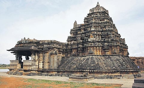 The Galageshwara temple on the banks of the Tungabhadra river in Galaganatha  village in Karnataka’s Haveri district;