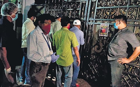 Hotel Mayfair, Gopalpur being sealed by officials on Saturday I Express