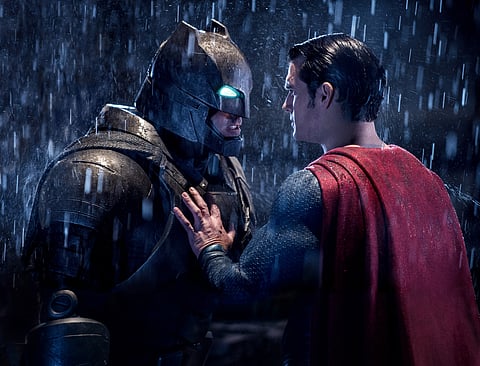 This image released by Warner Bros. Pictures shows Ben Affleck, left, and Henry Cavill in a scene from, 'Batman v Superman: Dawn of Justice.' | AP Photo