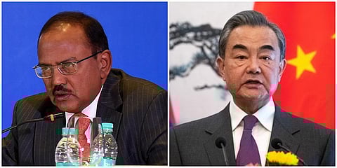 National Security Advisor Ajit Doval (L) and Chinese Foreign Minister Wang Yi (File photos| AFP)