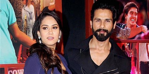 Bollywood actor Shahid Kapoor with his wife Mira Rajput. (Photo | PTI)