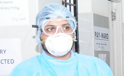 A nurse wearing an N95 mask (File Photo| EPS)