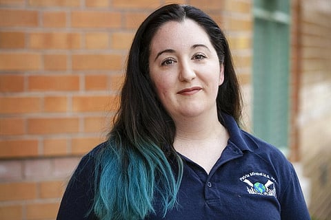 Lisa Fitzgerald O'Connor poses for photographs at M.S. 324 Thursday, Aug. 6, 2020, in New York. (Photo | AP)