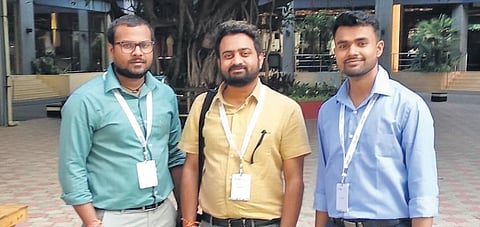 Engineering graduate Anurag Kumar (C) works with a Delhi firm. (Photo | EPS)