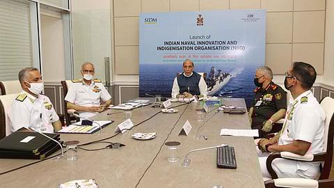 Naval Innovation and Indigenisation Organisation was launched by Rajnath Singh on Thursday. (Photo | Indian Navy)