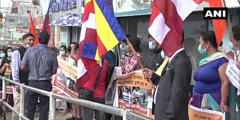 Civil society members protest Civil society members in Nepal protest against atrocities over Hindus in Pakistan. (Photo| ANI)