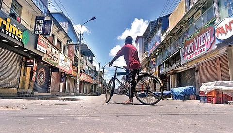 With the lockdown restrictions in place, the Chalai market in  Thiruvananthapuram wore a deserted look. (File Photo | Vincent Pulickal, EPS)