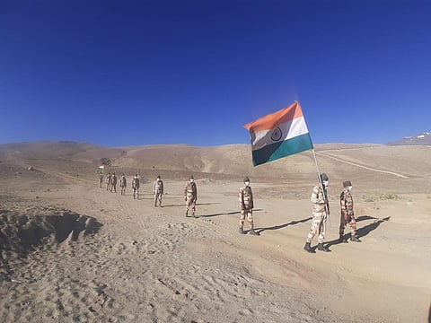 ITBP jawans in Ladakh. (Photo |ANI)