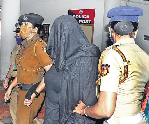 Swapna Suresh being brought to the Special Court for Prevention of Money Laundering Act cases in Kochi on Friday | A Sanesh