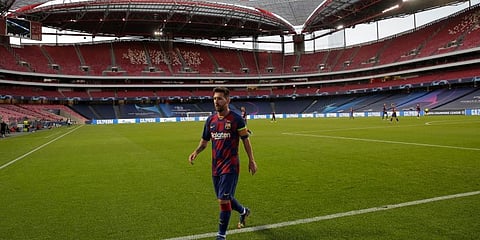 Lionel Messi was supposed to win it alone, the Argentinian charged with somehow masking the failings of an entire club against the most formidable team in Europe. It was a desperate hope, swiftly dashed by a ruthless Bayern Munich side, whose demolition exposed Barcelona's ageing team for what Messi has been saying all along: they are simply not good enough. (Photo | AP)