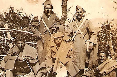 Standing (from left) Chacko, D’Souza; and sitting (from left)Sharafat Ali,  Lt RG Salvi and Murrafat Ali. (Pic courtesy Samar Salvi)