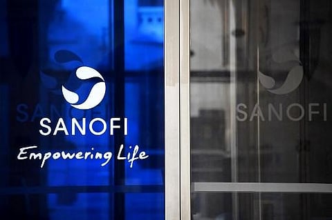 Sanofi's logo at the headquarters in Paris. (Photo | AFP)
