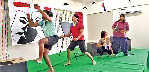 A scene from  Dinosaur Named Nirmal, an interactive play for children,  staged earlier by  WeMove Theatre