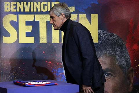 Barcelona fired coach Quique Setien on Monday. (File Photo | AP)