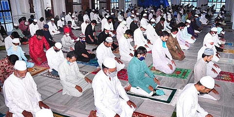 Image of Eid Al adha prayer in Karimnagar used for representation. (Photo | EPS)