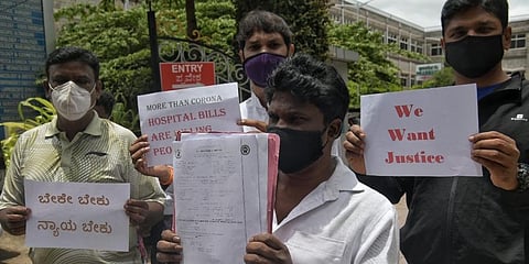 Protest after Bengaluru hospital refuses to discharge COVID patient over Rs7.4 lakh bill