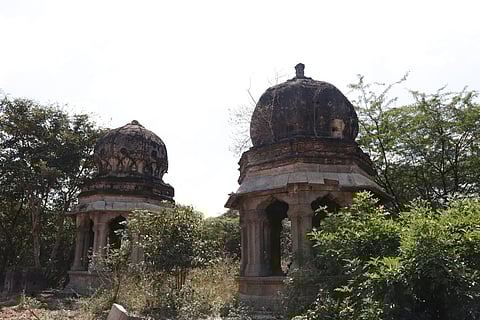 The memorial sites of Raja Desingh and his queen Ranibai lying in pathetic conditions (Photo | S Dinesh)