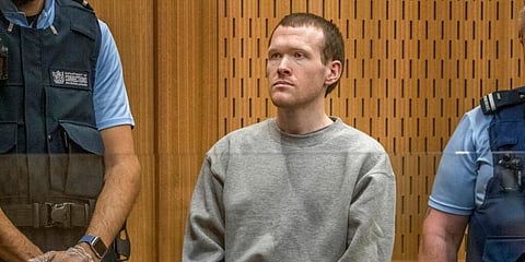 Brenton Harrison Tarrant stands in the dock at the Christchurch High Court for sentencing after pleading guilty. (Photo | AP)