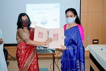 Chairperson of FICCI FLO Bhubaneswar chapter, Dharitri Patnaik with Principal of ITI, Bhubaneswar Jeetamitra Satpathy (Photo | Twitter)