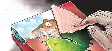 The pandemic risks not only the education but also the health and well-being of our children. (Illustration | Amit Bandre)