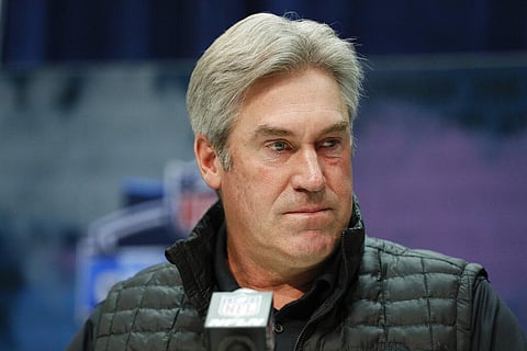 Philadelphia Eagles coach Doug Pederson speaks during a news conference at the NFL football scouting combine in Indianapolis. (Photo | AP)