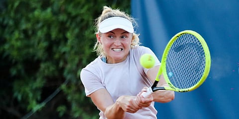 Belarus' Aljaksandra Sasnovich returns the ball to Italy's Jasmine Paolini during the Palermo Ladies Open tennis tournament in Palermo, Italy. (Photo| AP)