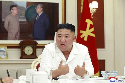 North Korean leader Kim Jong Un, presides over an executive policy council meeting at the ruling Workers’ Party in Pyongyang, North Korea (Photo | AP)
