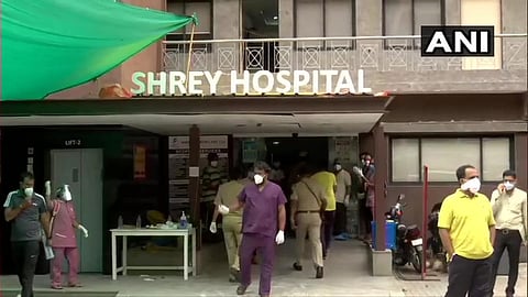 Shrey Hospital in Ahmedabad where a fire killed 8 people in Thursday. (Photo | Twitter/ANI)