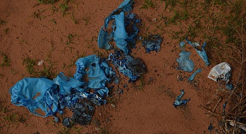 Remains of a burnt PPE (Photo | Ashitha Jayaprakash)